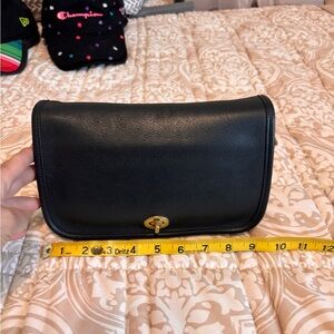 Vintage Coach Dinky in black leather
